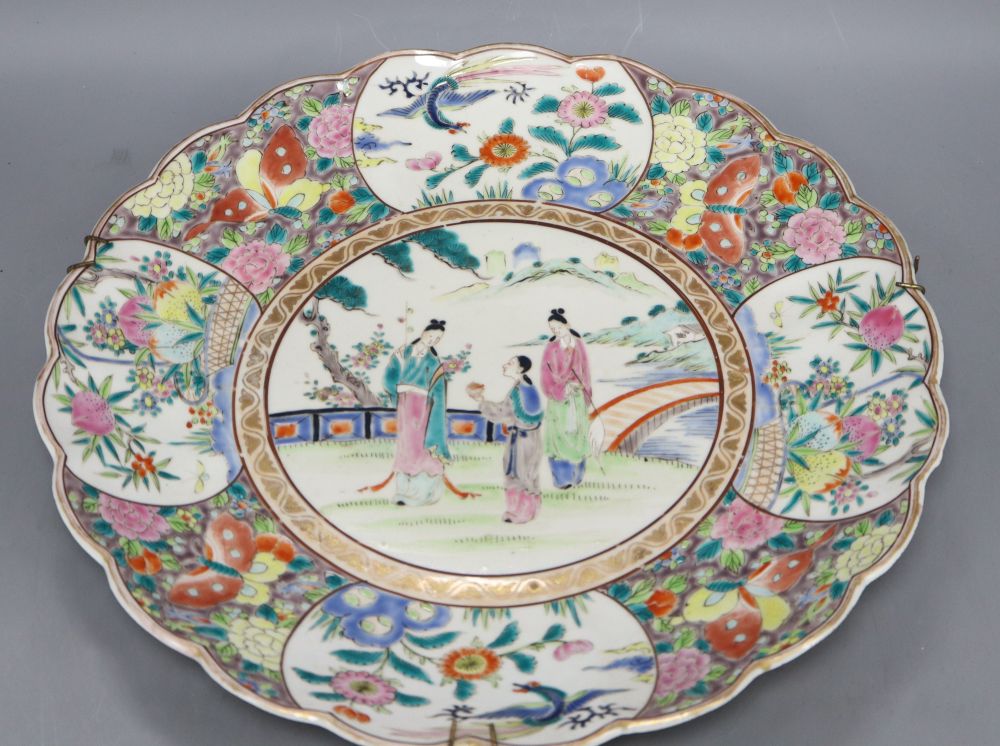 A Japanese famille rose charger, diameter 37cm